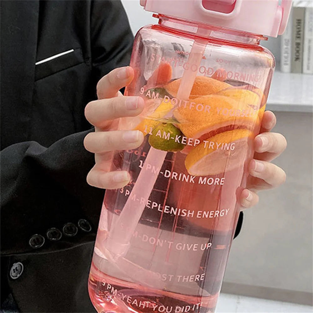 2L Water Bottle with Time Marker & Stickers