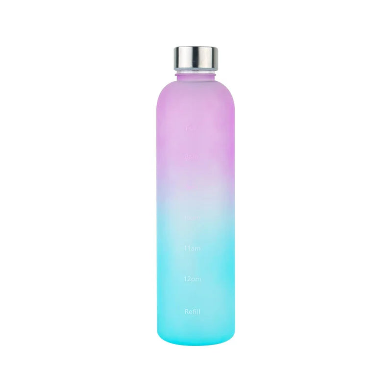 1L Water Bottle with Time Marker for Gym & Travel
