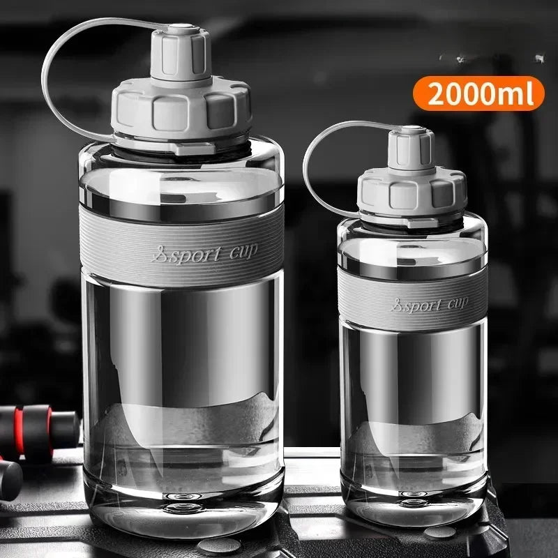 2L Large Water Bottle with Straw for Gym & School