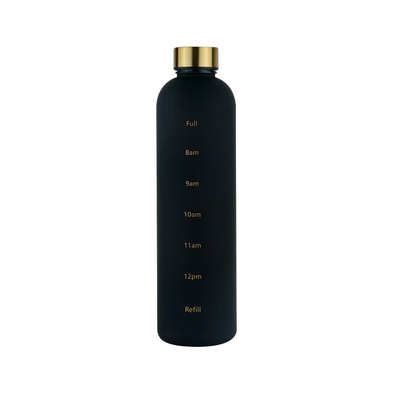 1L Water Bottle with Time Marker for Gym & Travel