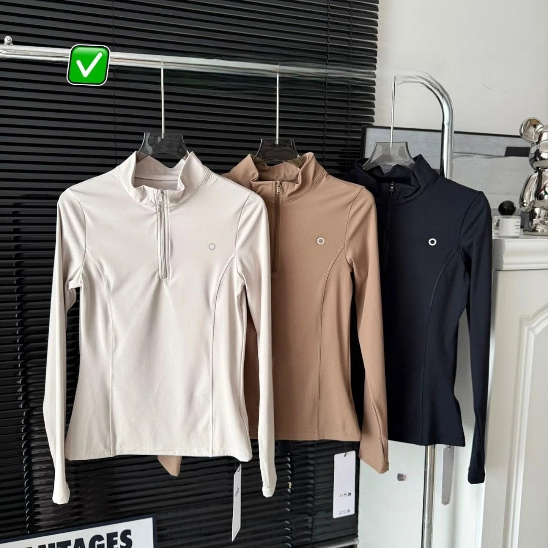 Women's Zipper Workout Jacket – Slim Fit & Long Sleeve