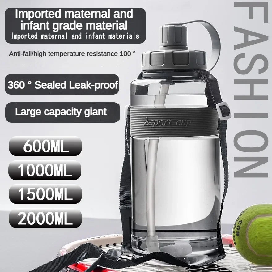 2L BPA-Free Water Bottle with Straw – Large Capacity