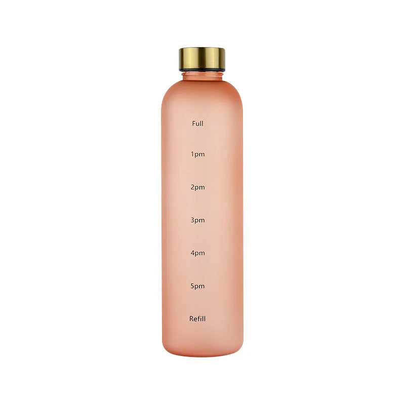 1L Water Bottle with Time Marker for Gym & Travel