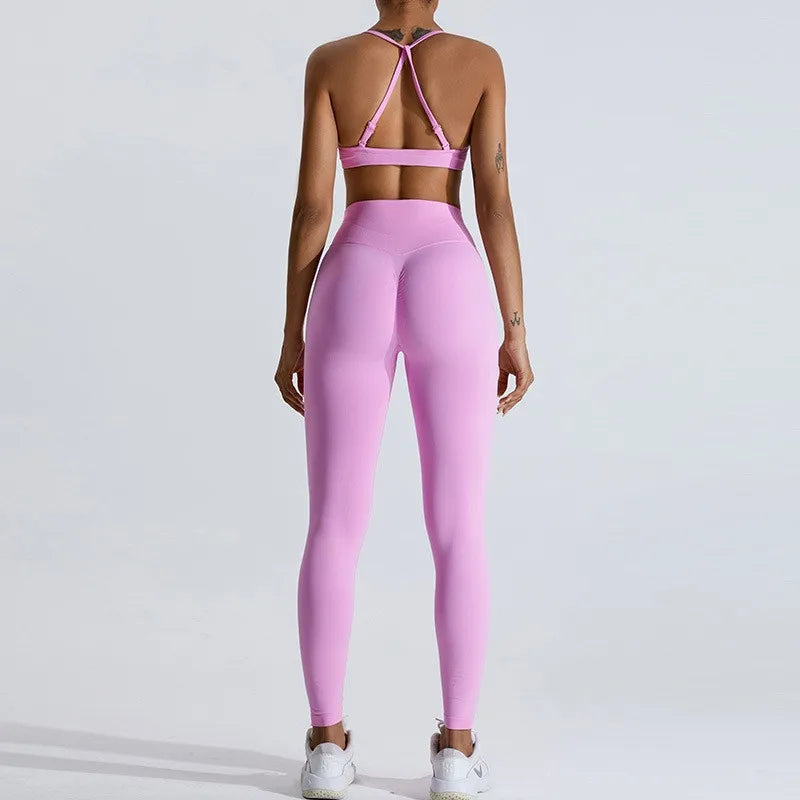 2pc Women's Yoga Set – Bra & High-Waist Leggings
