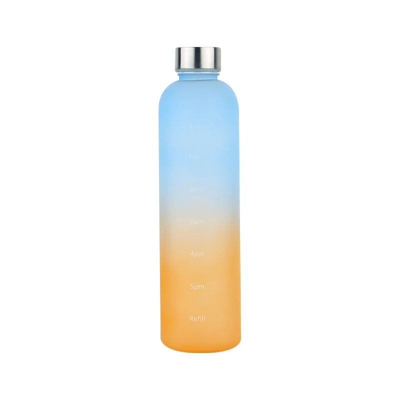 1L Water Bottle with Time Marker for Gym & Travel