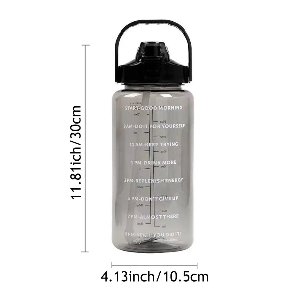 2L Water Bottle with Time Marker & Stickers