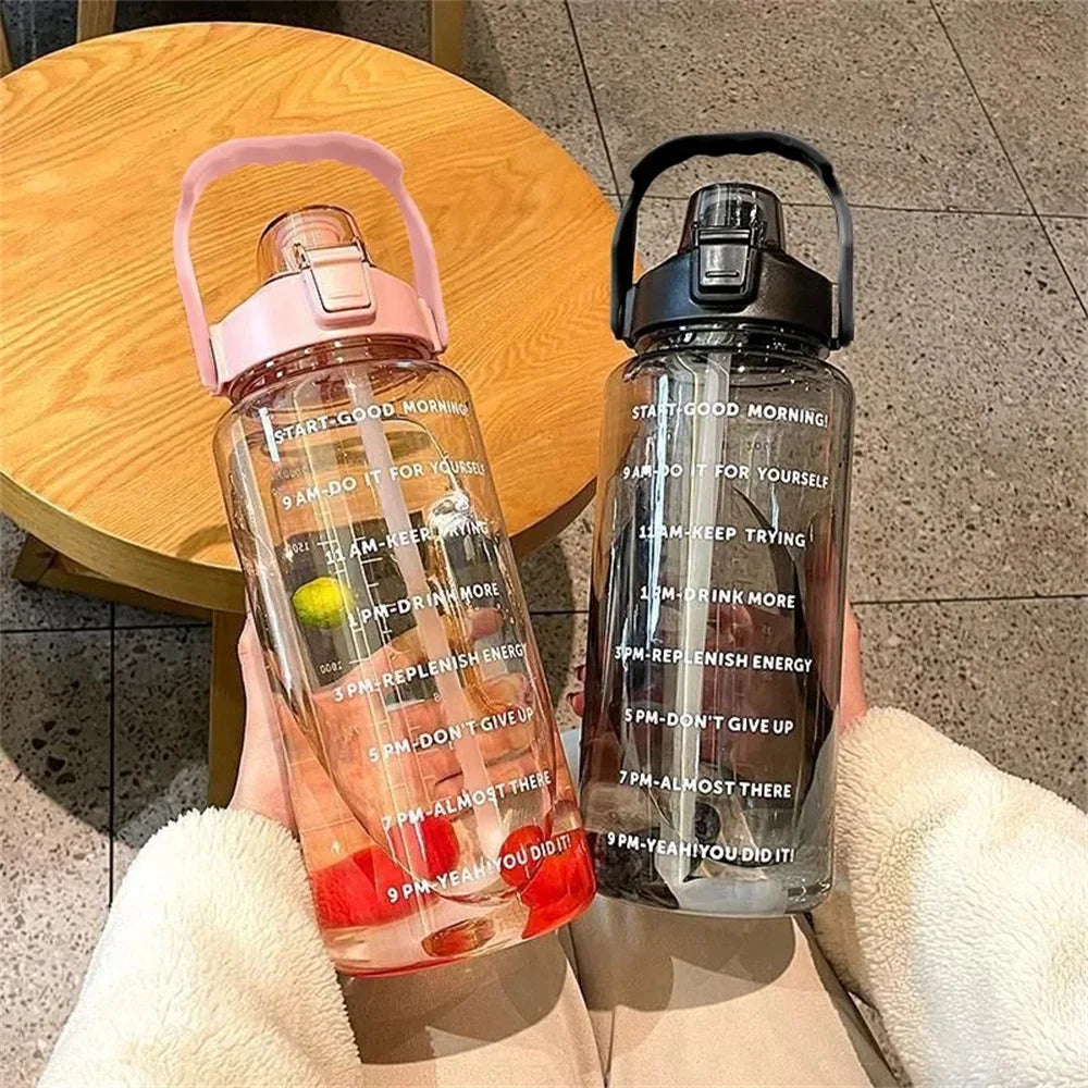 2L Water Bottle with Time Marker & Stickers
