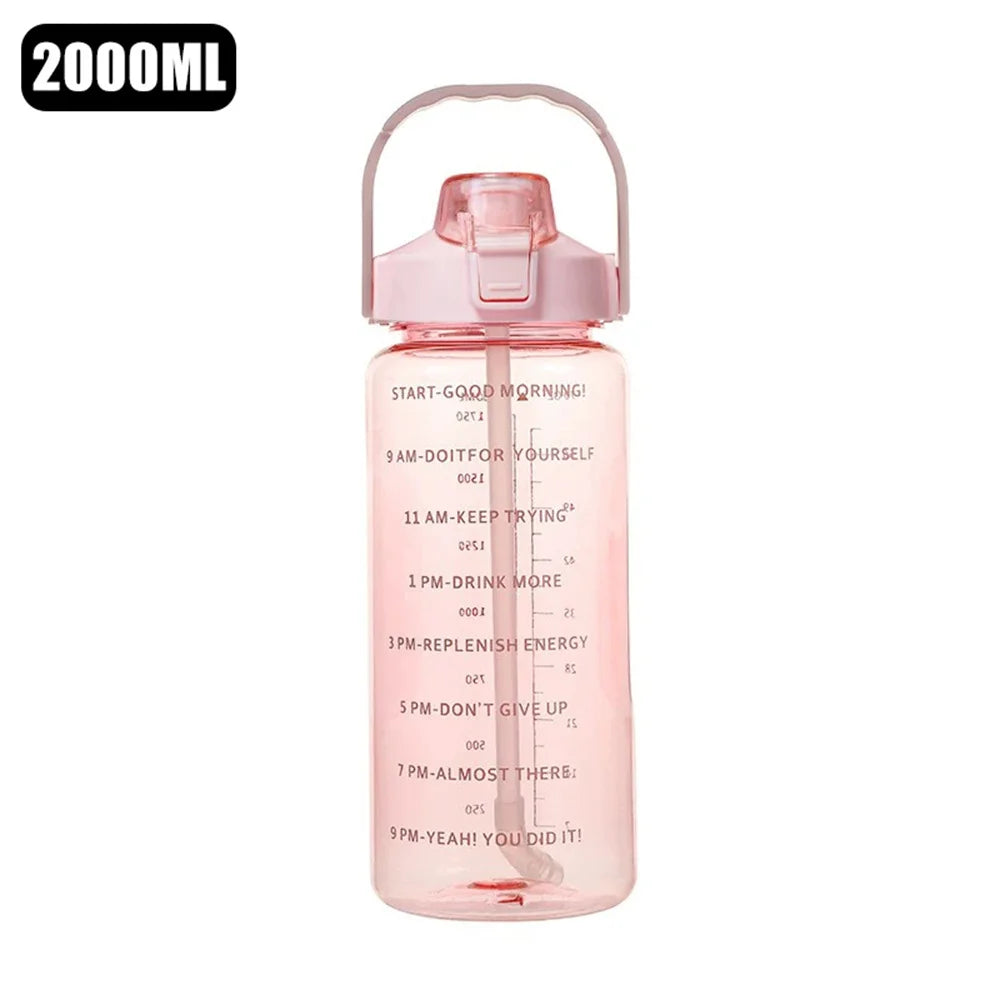 2L Water Bottle with Time Marker & Stickers