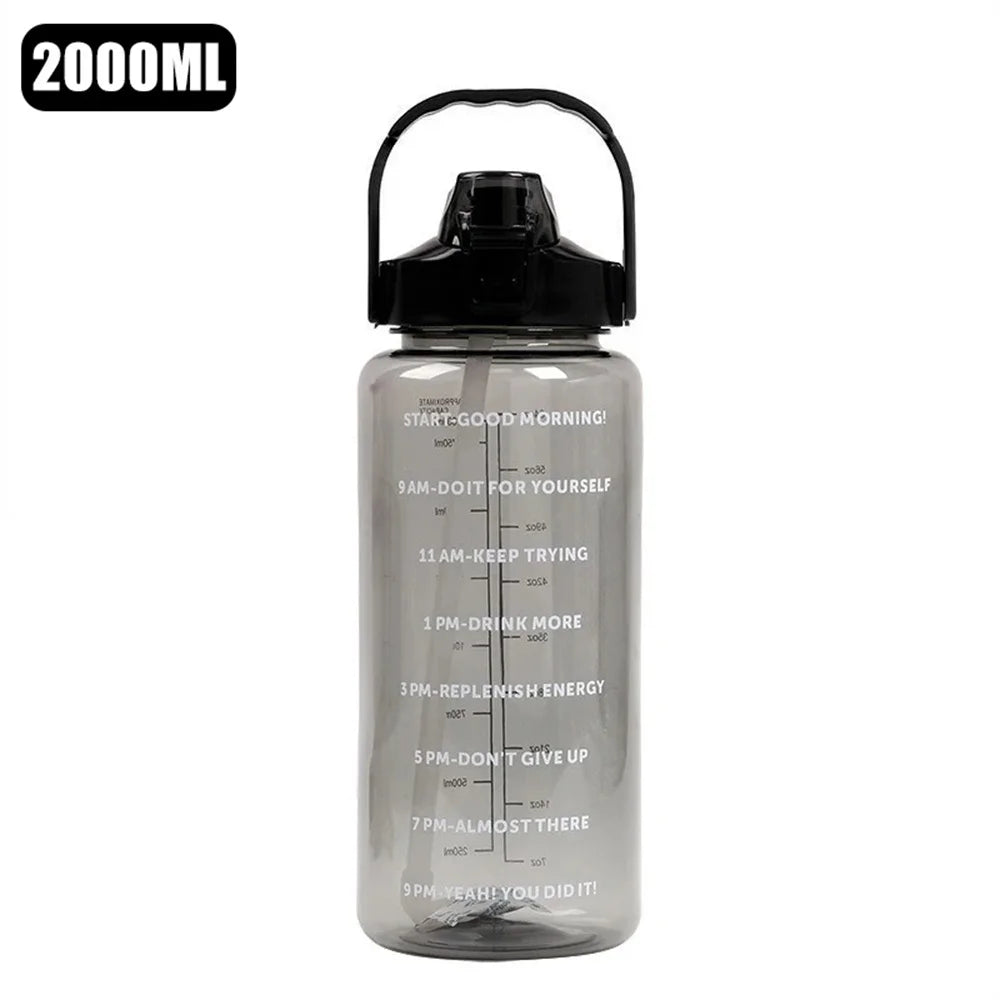 2L Water Bottle with Time Marker & Stickers
