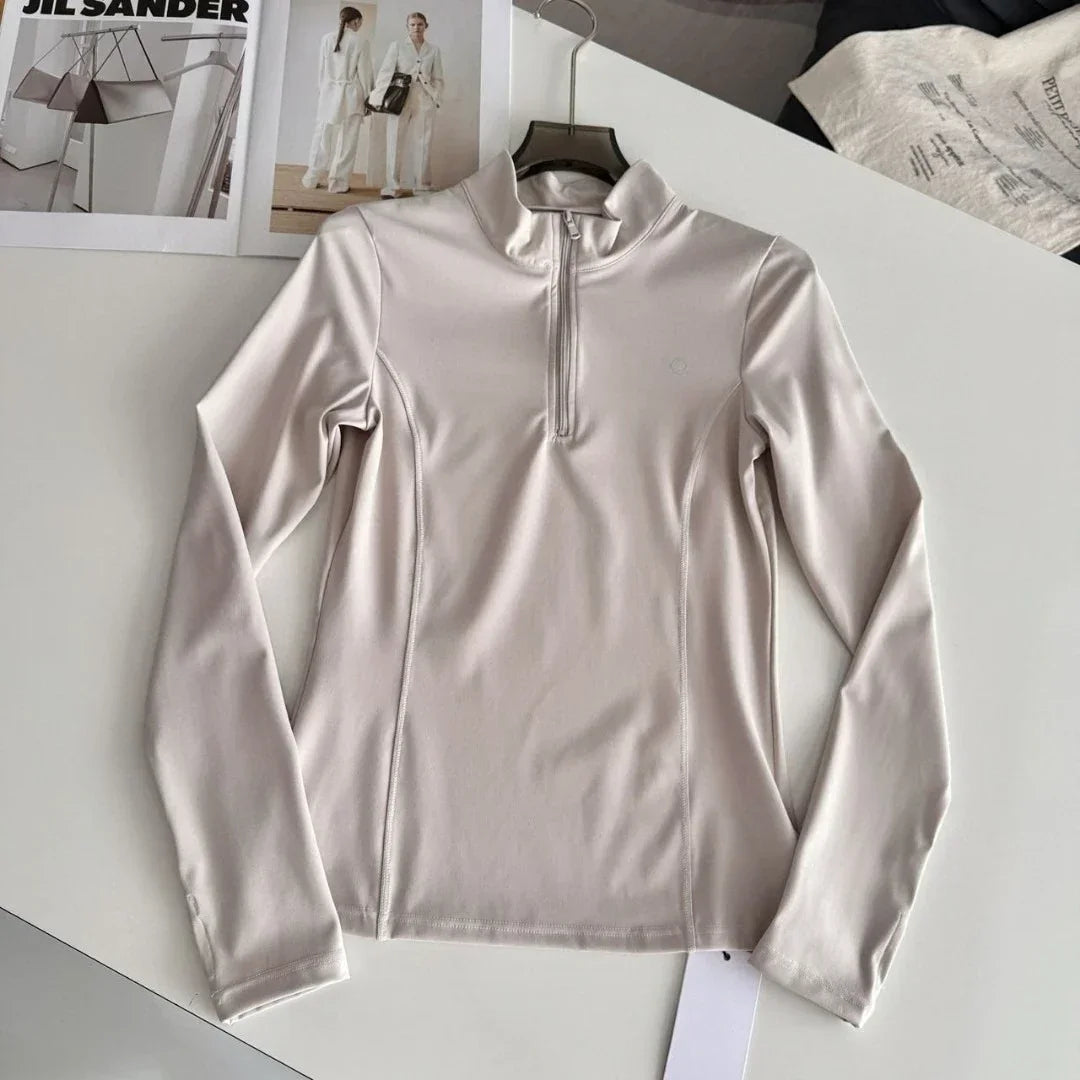 Women's Zipper Workout Jacket – Slim Fit & Long Sleeve