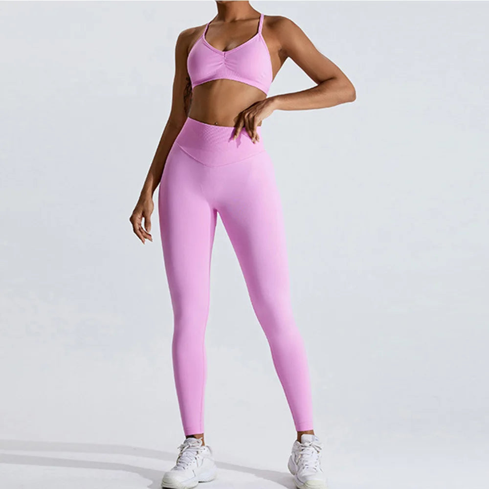 2pc Women's Yoga Set – Bra & High-Waist Leggings