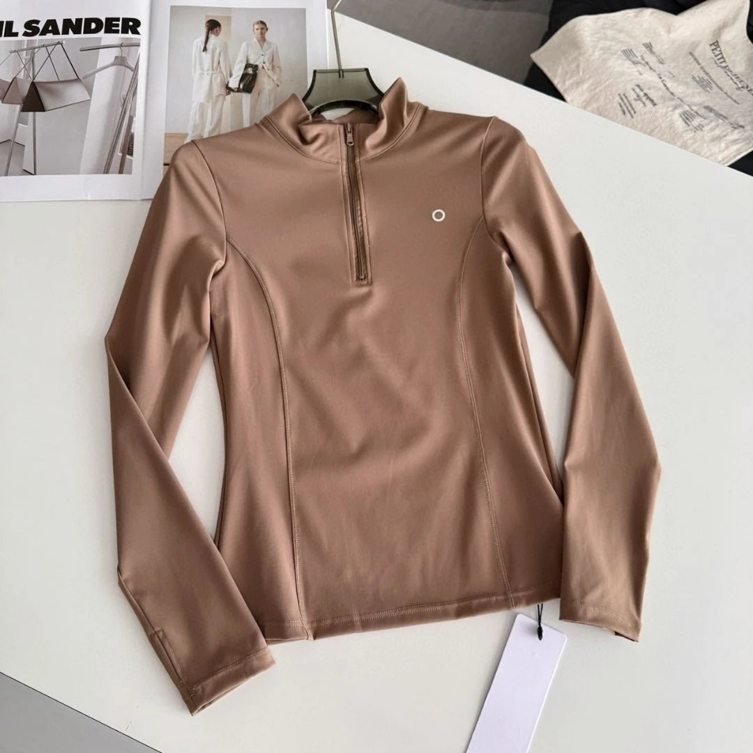 Women's Zipper Workout Jacket – Slim Fit & Long Sleeve