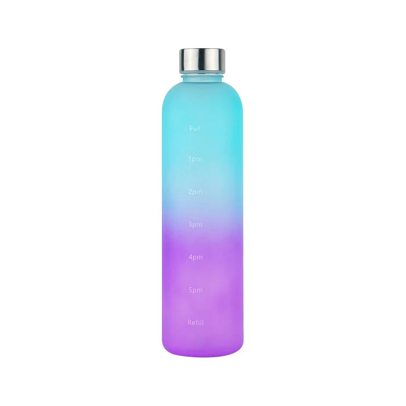 1L Water Bottle with Time Marker for Gym & Travel