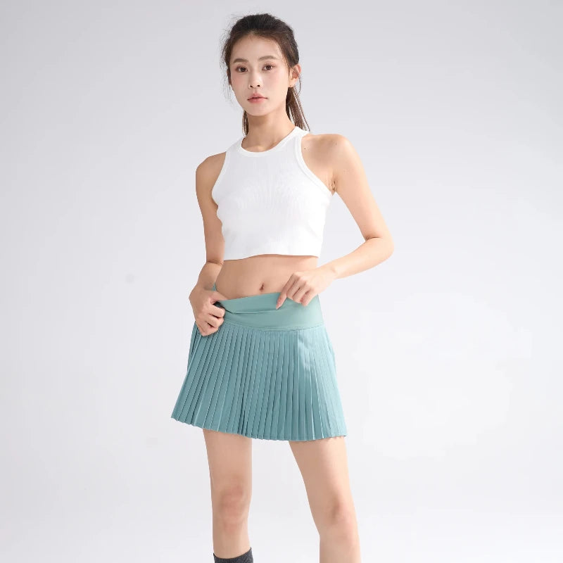High-Waist Pleated Gym Skirt – Fast-Dry & Breathable