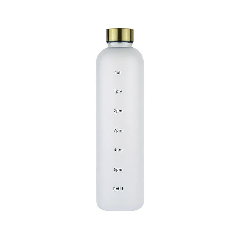 1L Water Bottle with Time Marker for Gym & Travel