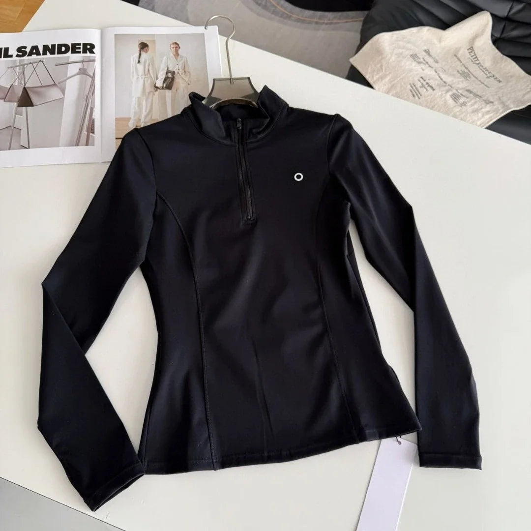 Women's Zipper Workout Jacket – Slim Fit & Long Sleeve