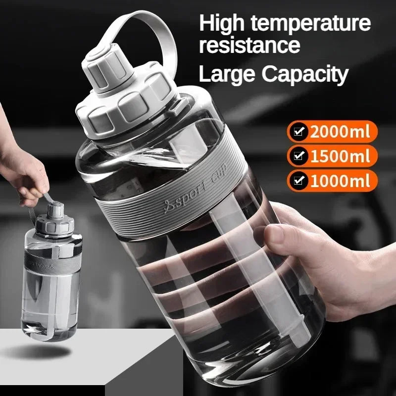 2L BPA-Free Water Bottle with Straw – Large Capacity