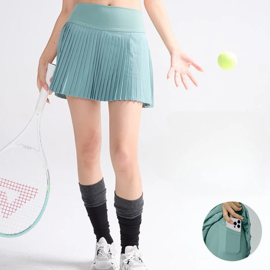 High-Waist Pleated Gym Skirt – Fast-Dry & Breathable