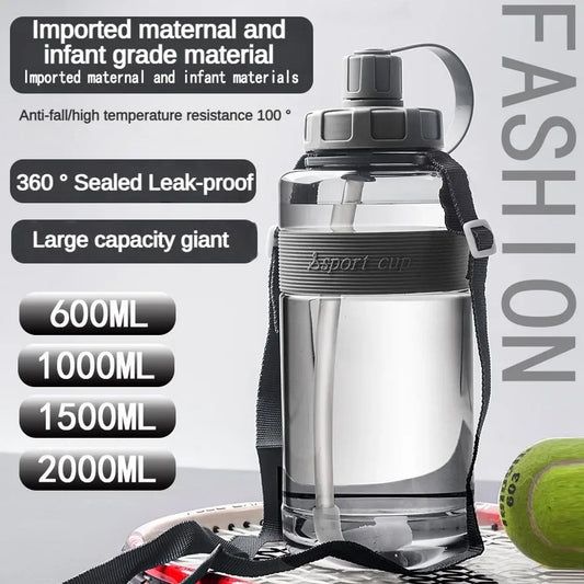 2L BPA-Free Water Bottle with Straw – Large Capacity