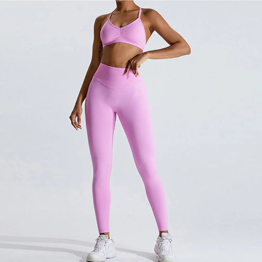 2pc Women's Yoga Set – Bra & High-Waist Leggings