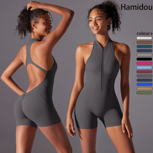 Women's Workout Bodysuit – Push-Up & Quick-Dry