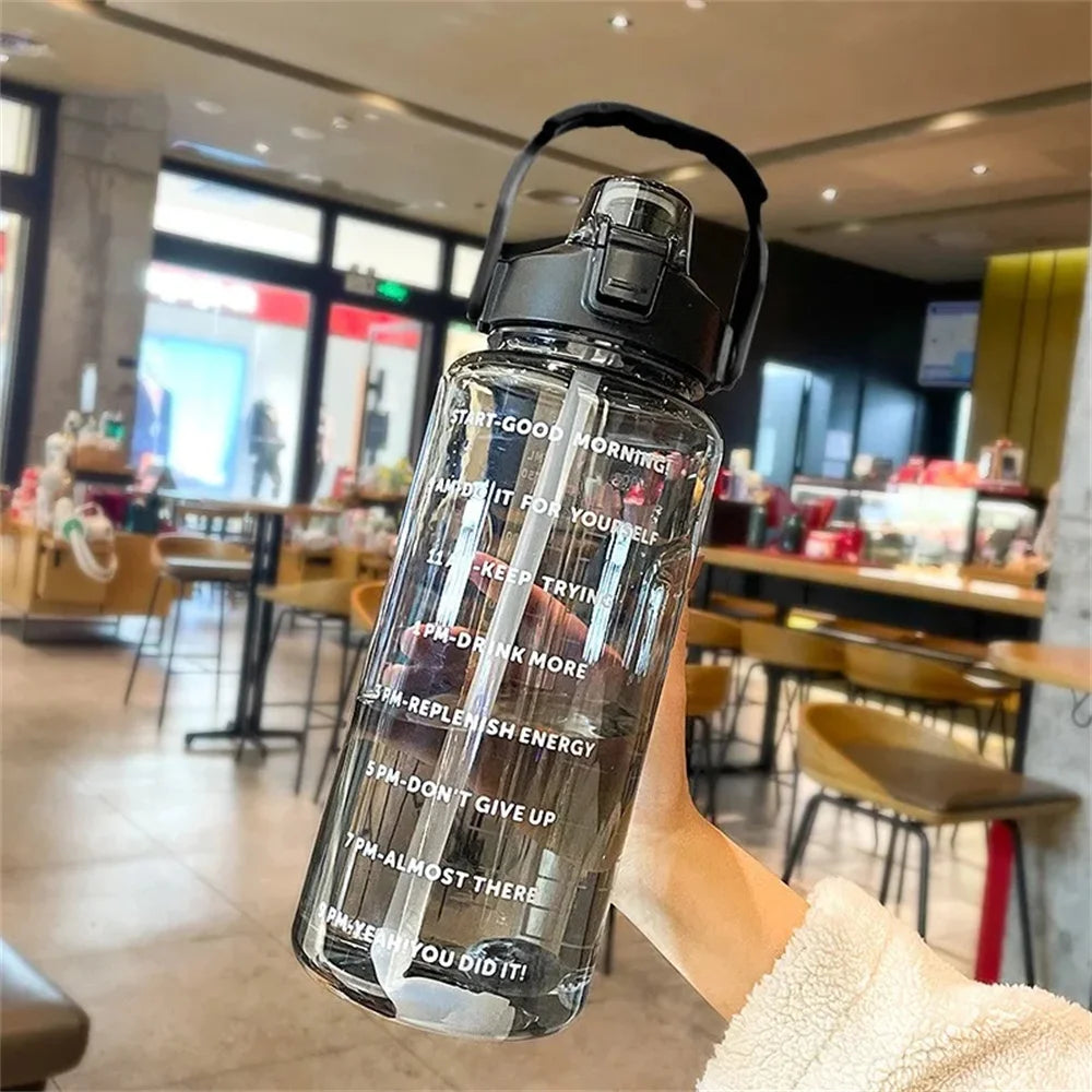 2L Water Bottle with Time Marker & Stickers
